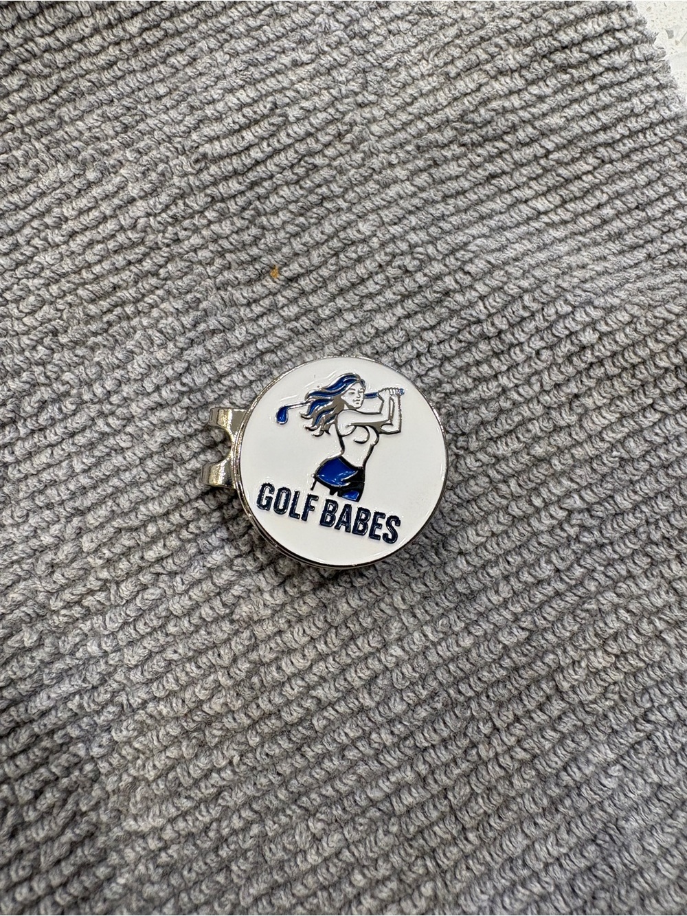 Enamel Ball Marker Clip - White & Blue